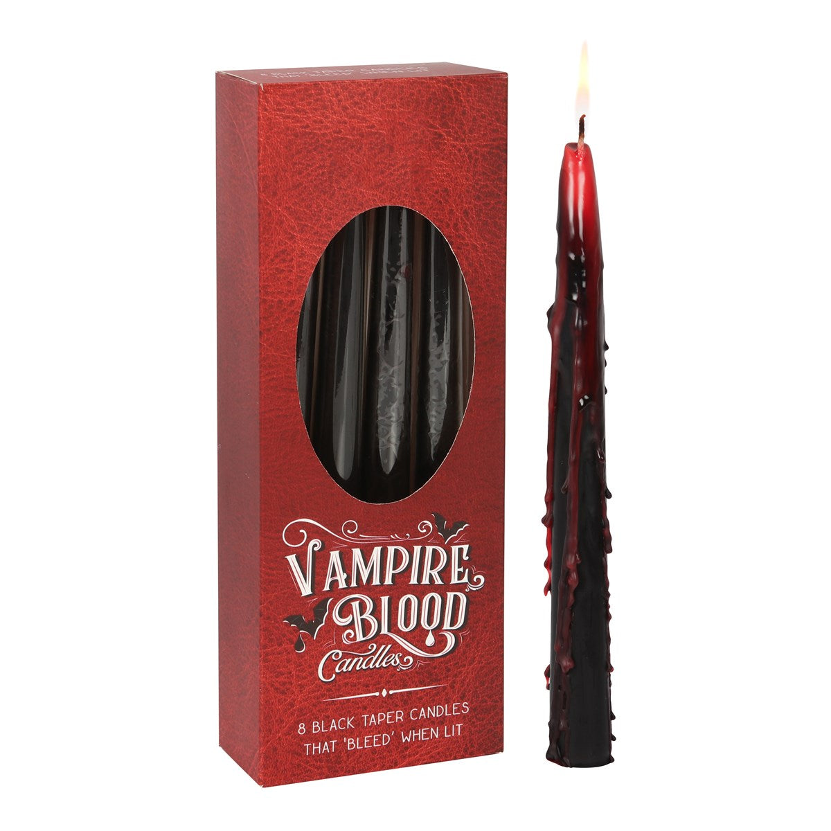 Set of 8 Gothic Vampire Blood Taper Candles