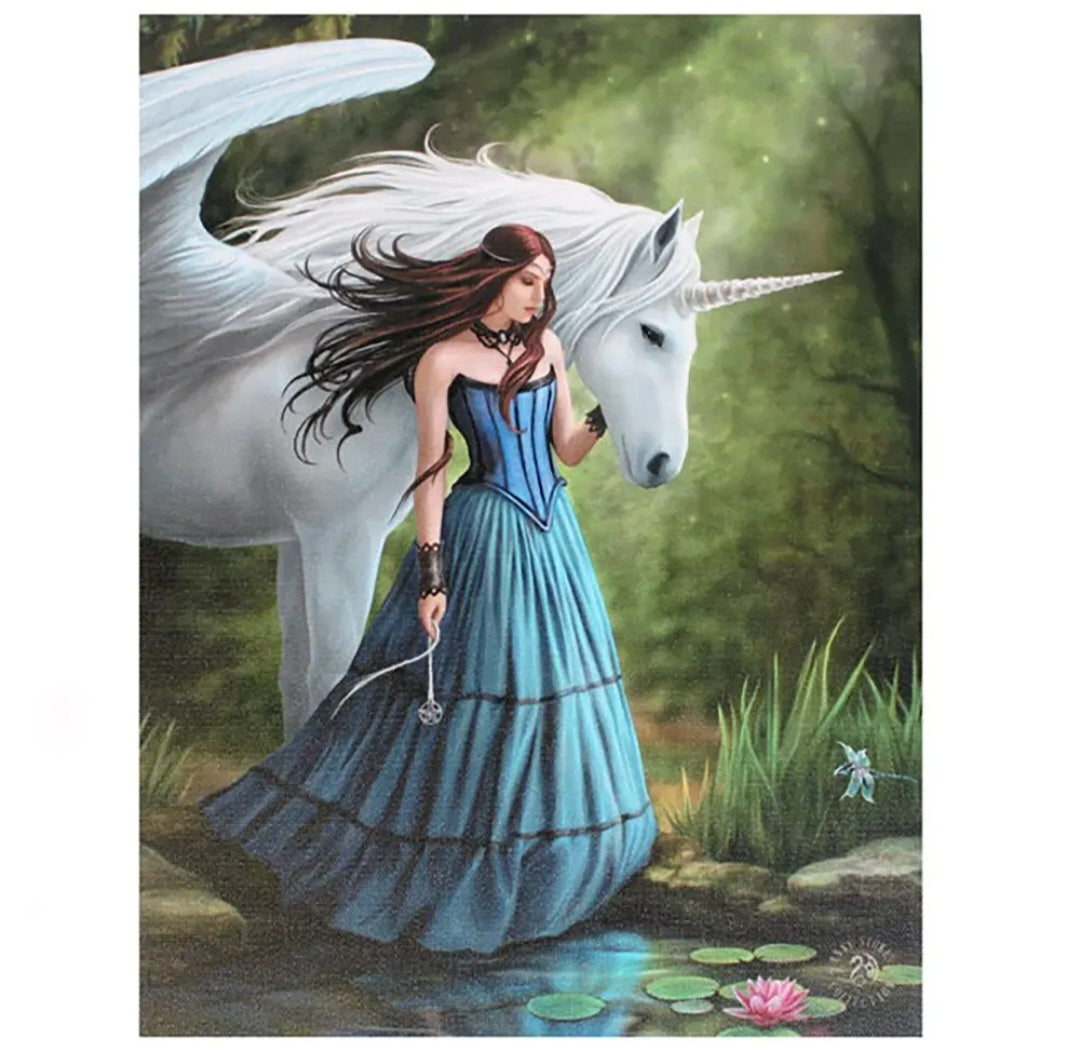 19x25cm Enchanted Pool Canvas Plaque By The Anne Stokes Collection