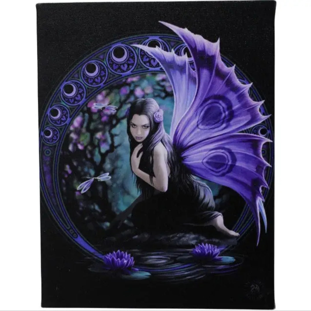 19x25cm Naiad Canvas Plaque By The Anne Stokes Collection