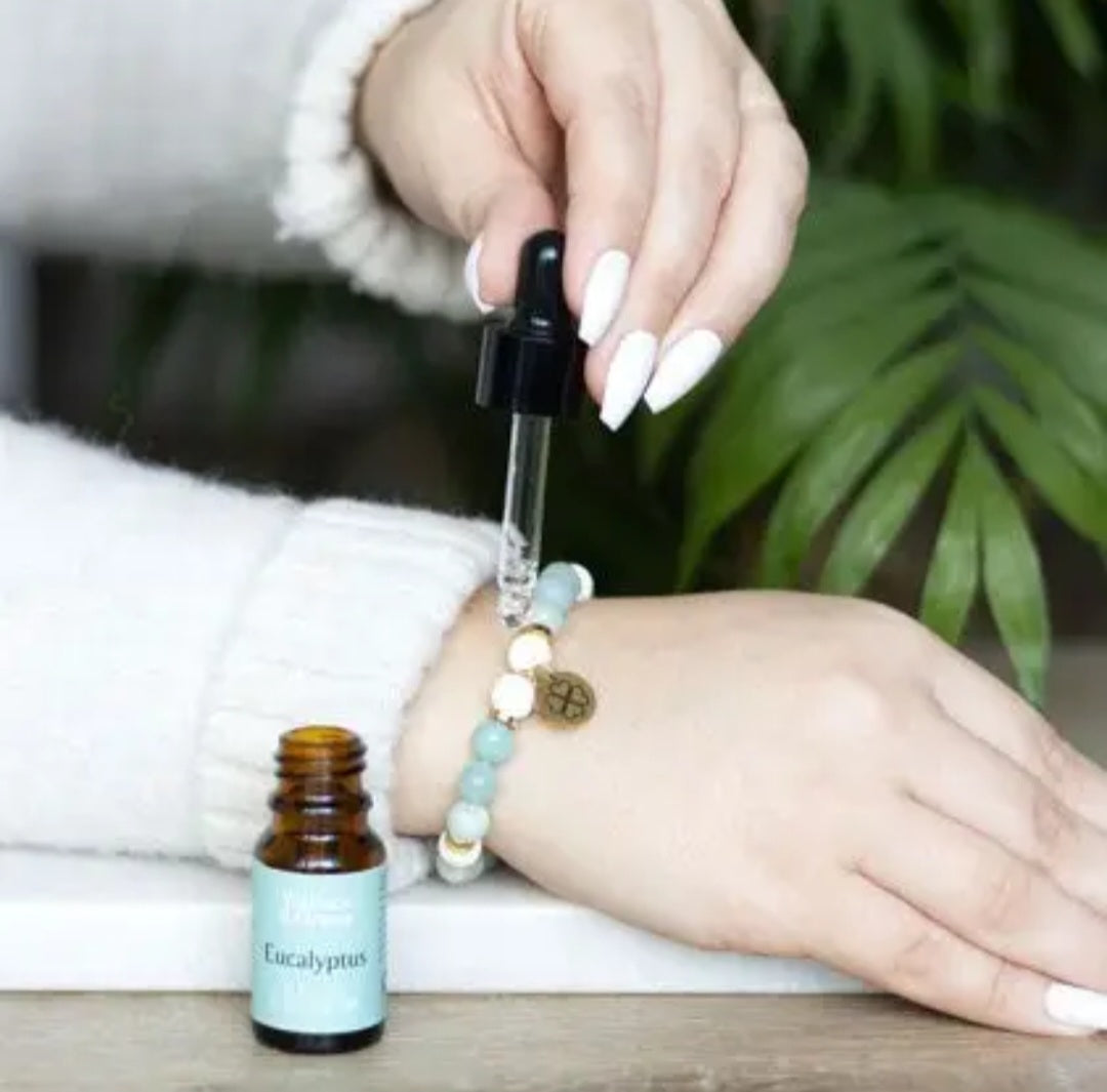 Abundance Amazonite Crystal Essential Oil Bracelet Gift Box