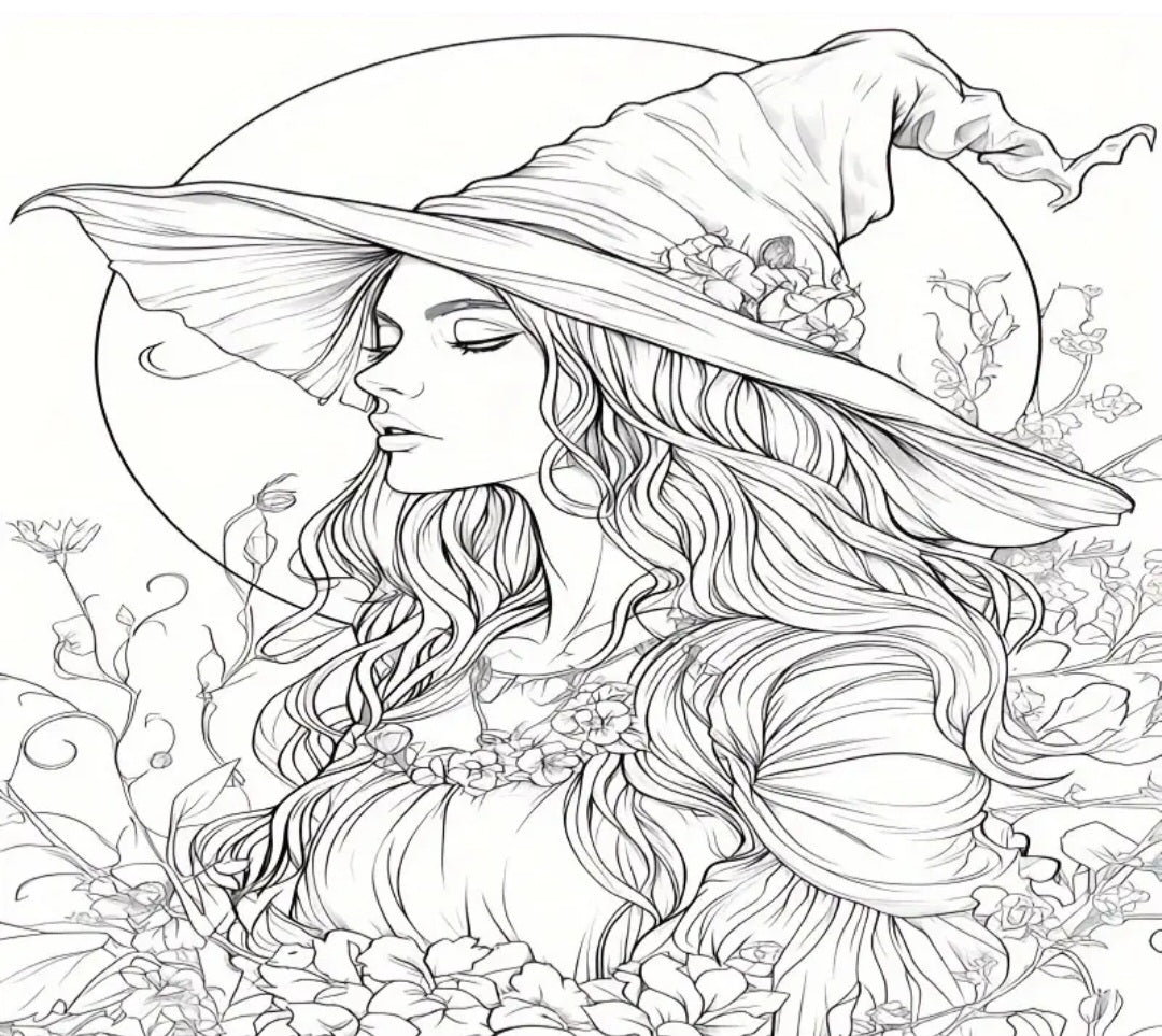 Moon Witch Colouring Book
