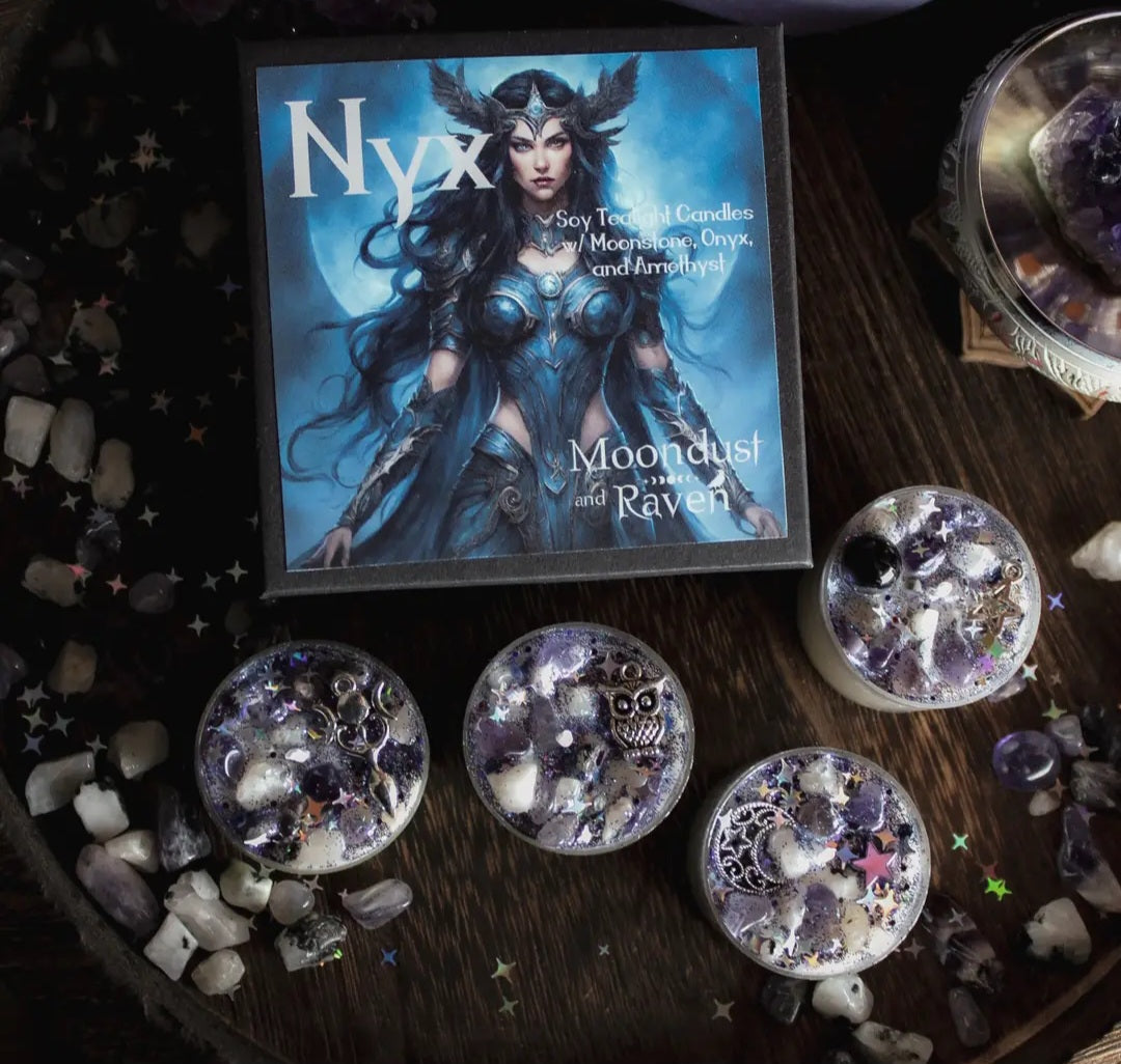 Set of 4 Nyx Tealight Crystal Candles