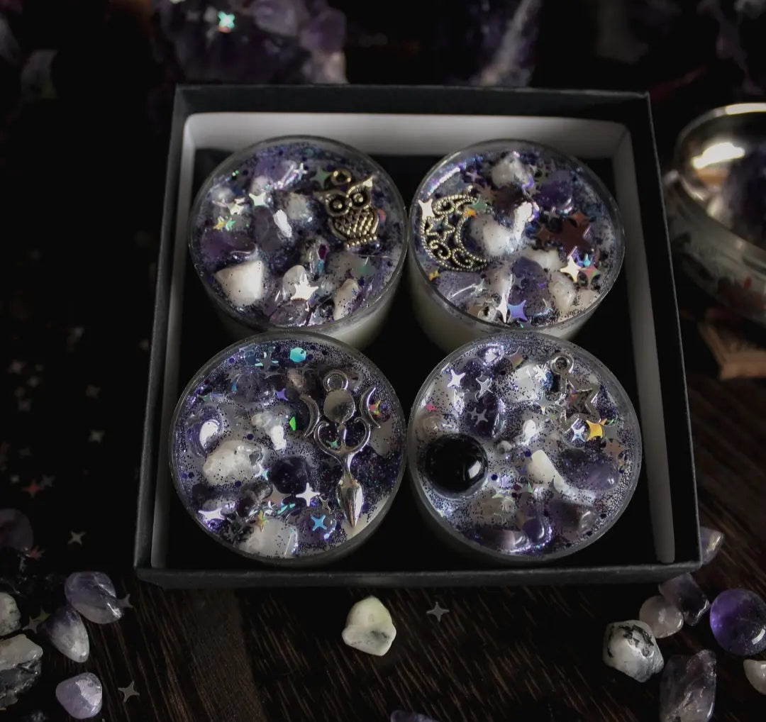 Set of 4 Nyx Tealight Crystal Candles