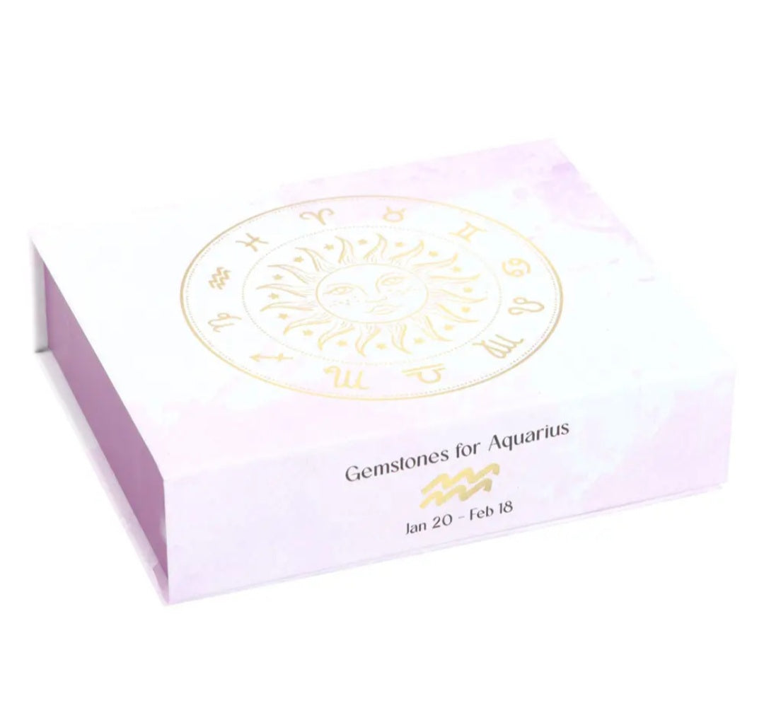 Aquarius Zodiac Crystal Tumblestone Set