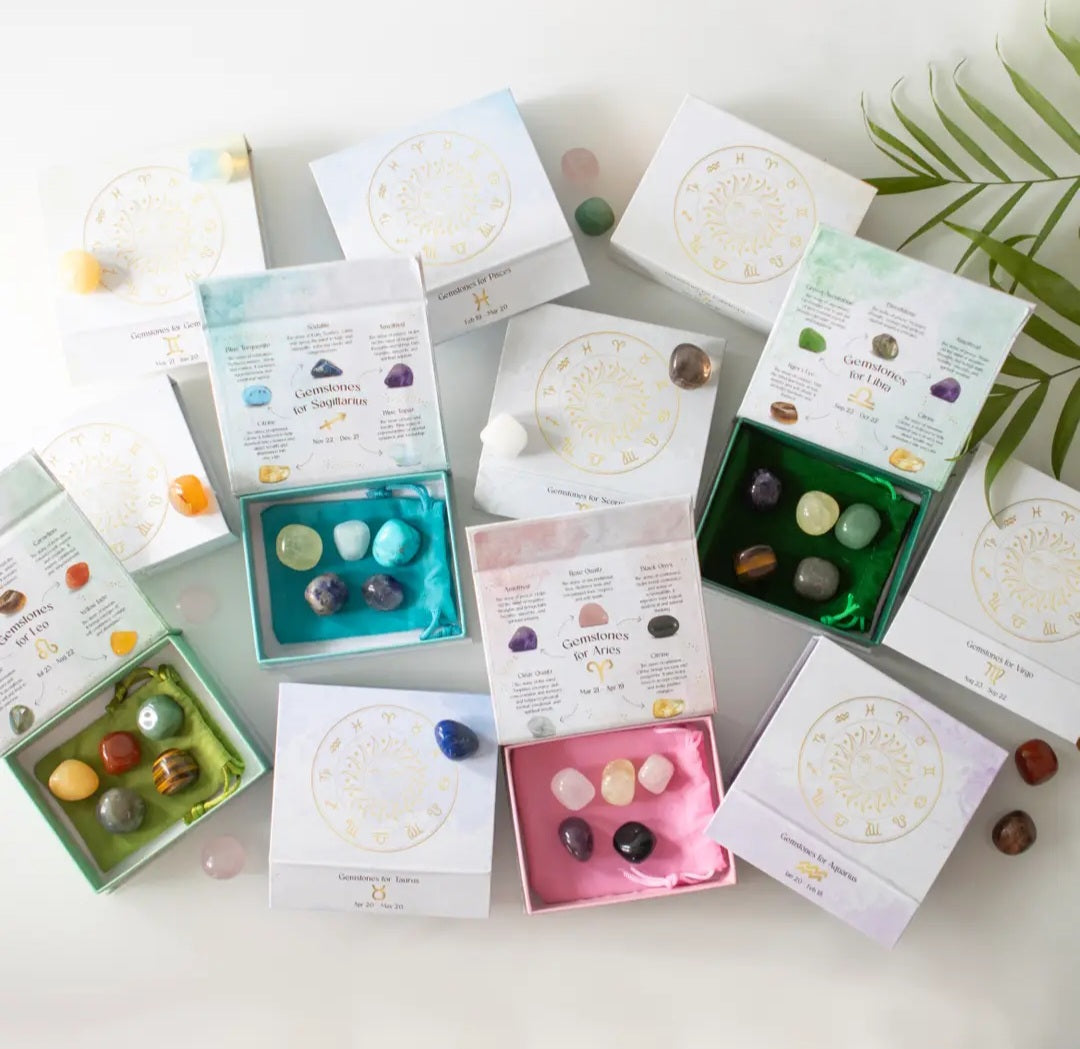 Virgo Zodiac Crystal Tumblestone Set