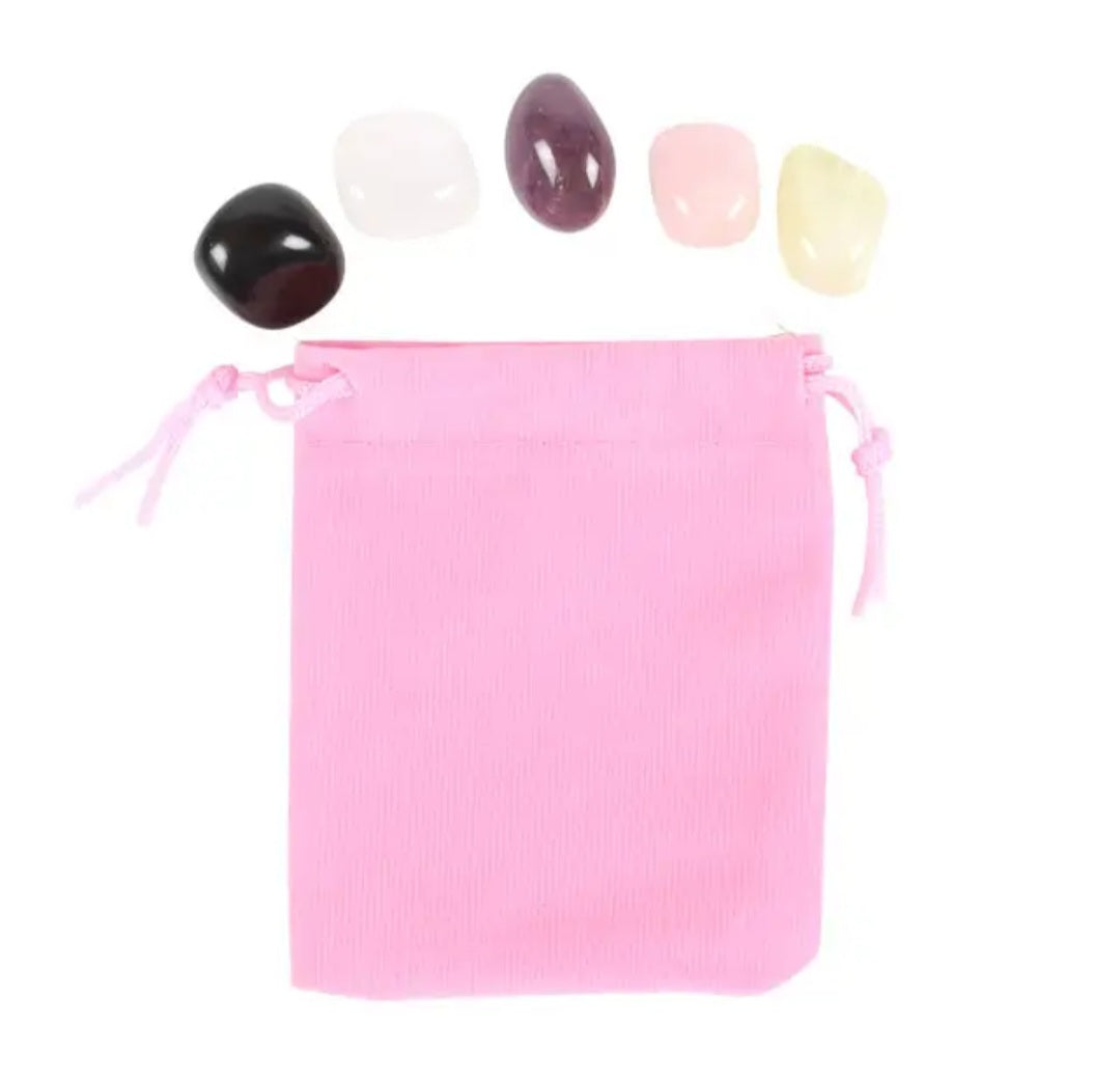 Aries Zodiac Crystal Tumblestone Set
