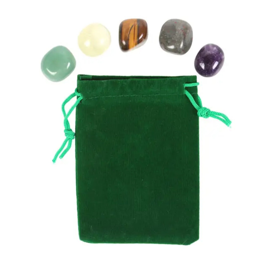 Libra Zodiac Crystal Tumblestone Set