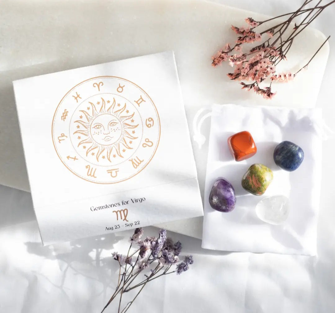 Virgo Zodiac Crystal Tumblestone Set
