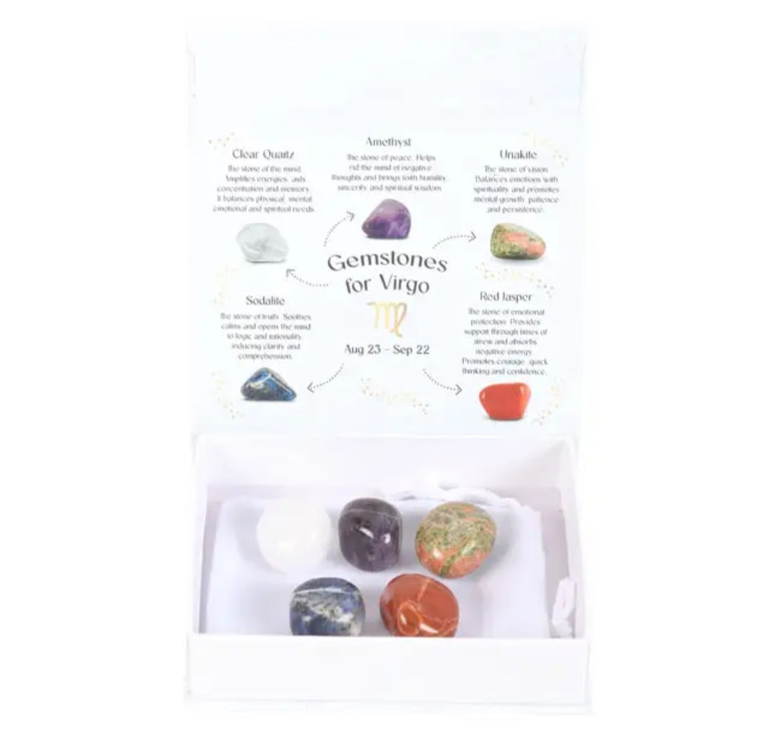 Virgo Zodiac Crystal Tumblestone Set