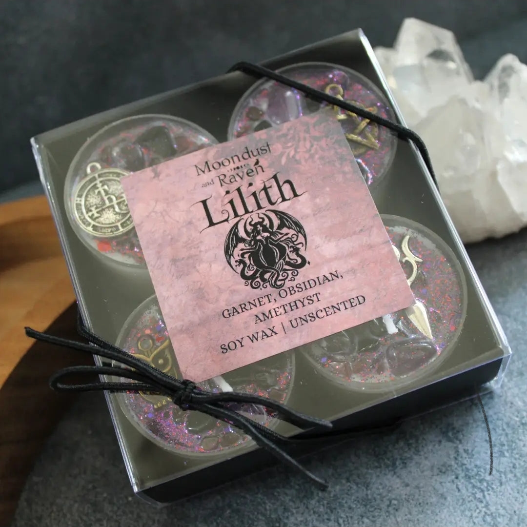 Set of 4 Lilith Tealight Crystal Candles