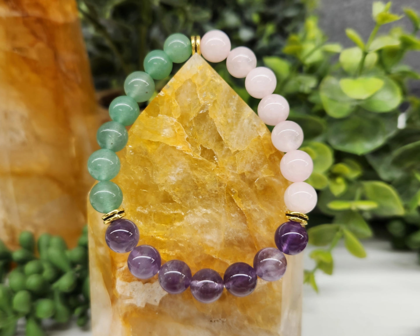 Fertility - Rose Quartz/Amethyst/Green Aventurine Bracelet