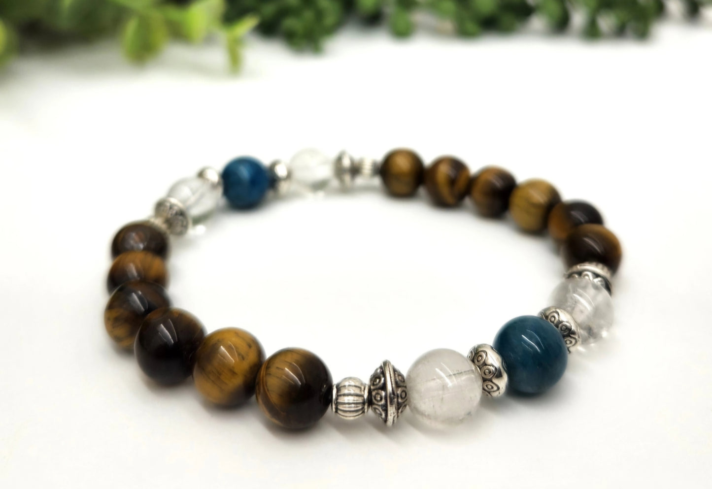Weight Loss Support-Apatite,Clear Quartz, Tiger Eye Bracelet