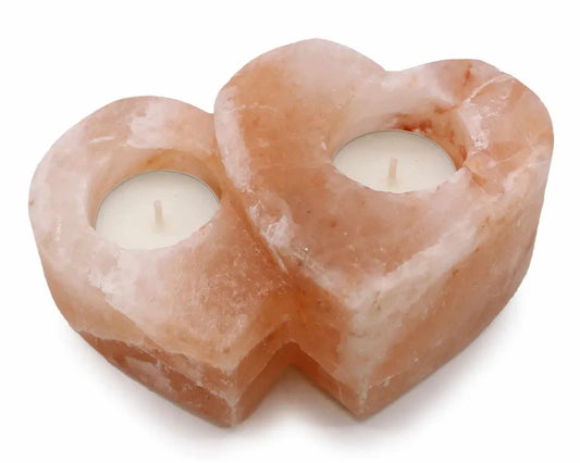Himalayan Salt Double Heart Shaped Tealight Holder