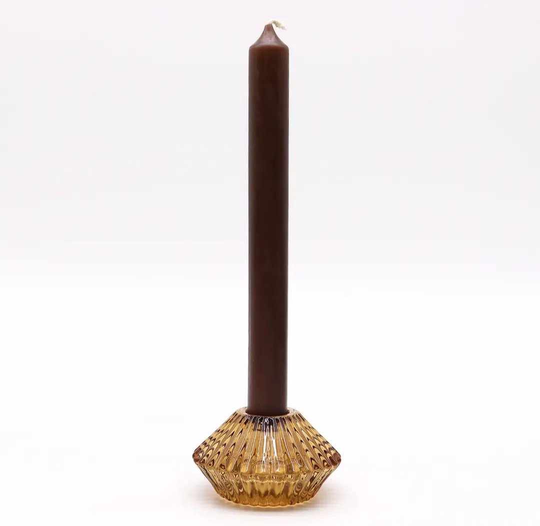 Flower Flip Candle / Tealight Holder - Antique Amber