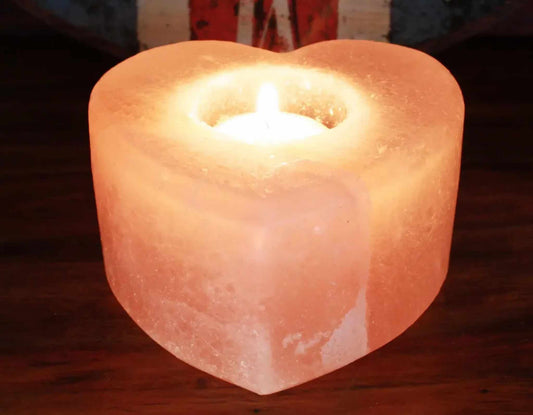 Himalayan Salt Heart Shaped Tealight Holder
