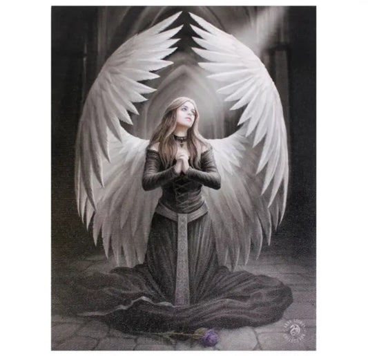 19x25cm Prayer For the Fallen Canvas Plaque By The Anne Stokes Collection