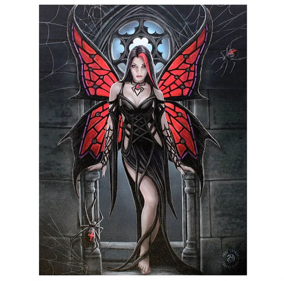 19x25cm Arachnafaria Canvas Plaque By The Anne Stokes Collection