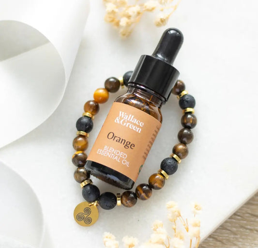 Confidence Tiger's Eye Crystal Essential Oil Bracelet Gift Set