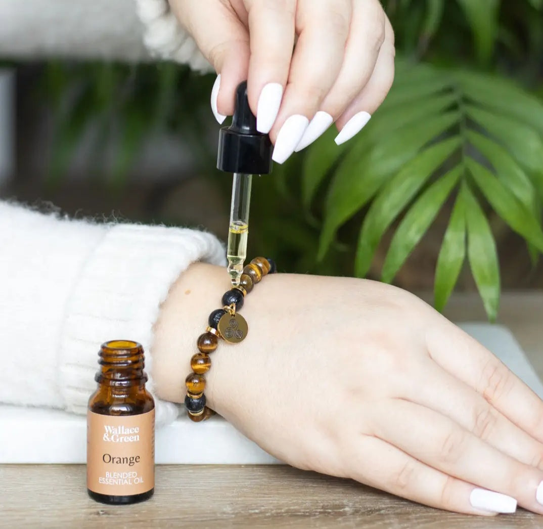 Confidence Tiger's Eye Crystal Essential Oil Bracelet Gift Set