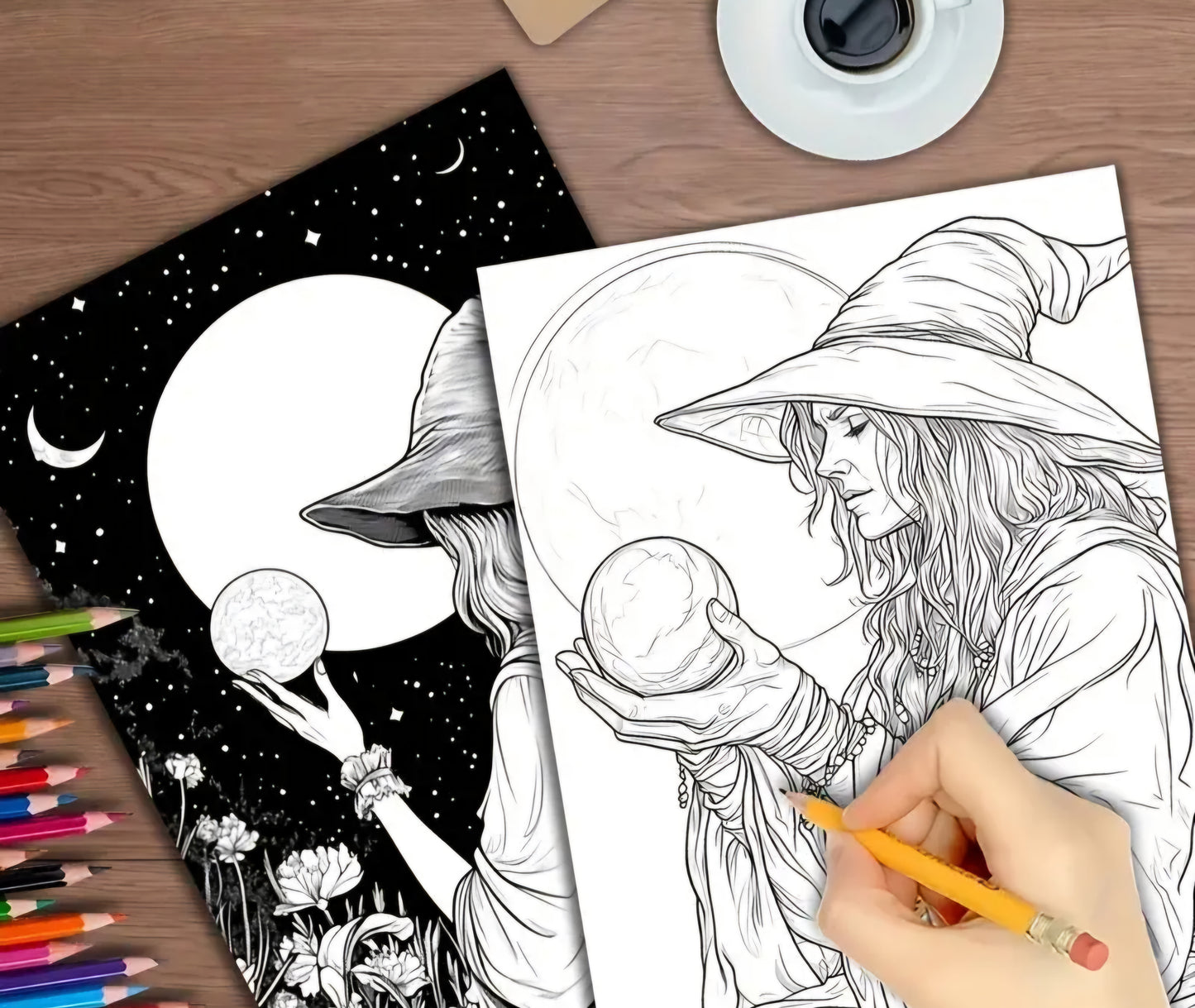 Moon Witch Colouring Book