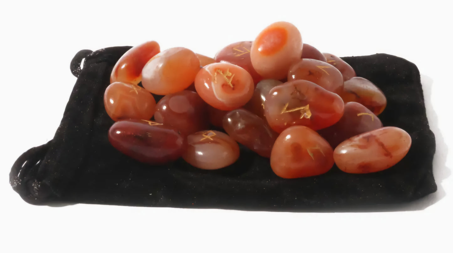 Carnelian Runes Set