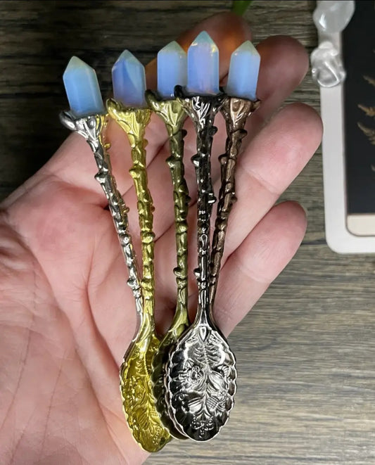 Opalite Crystal Herb Spoon