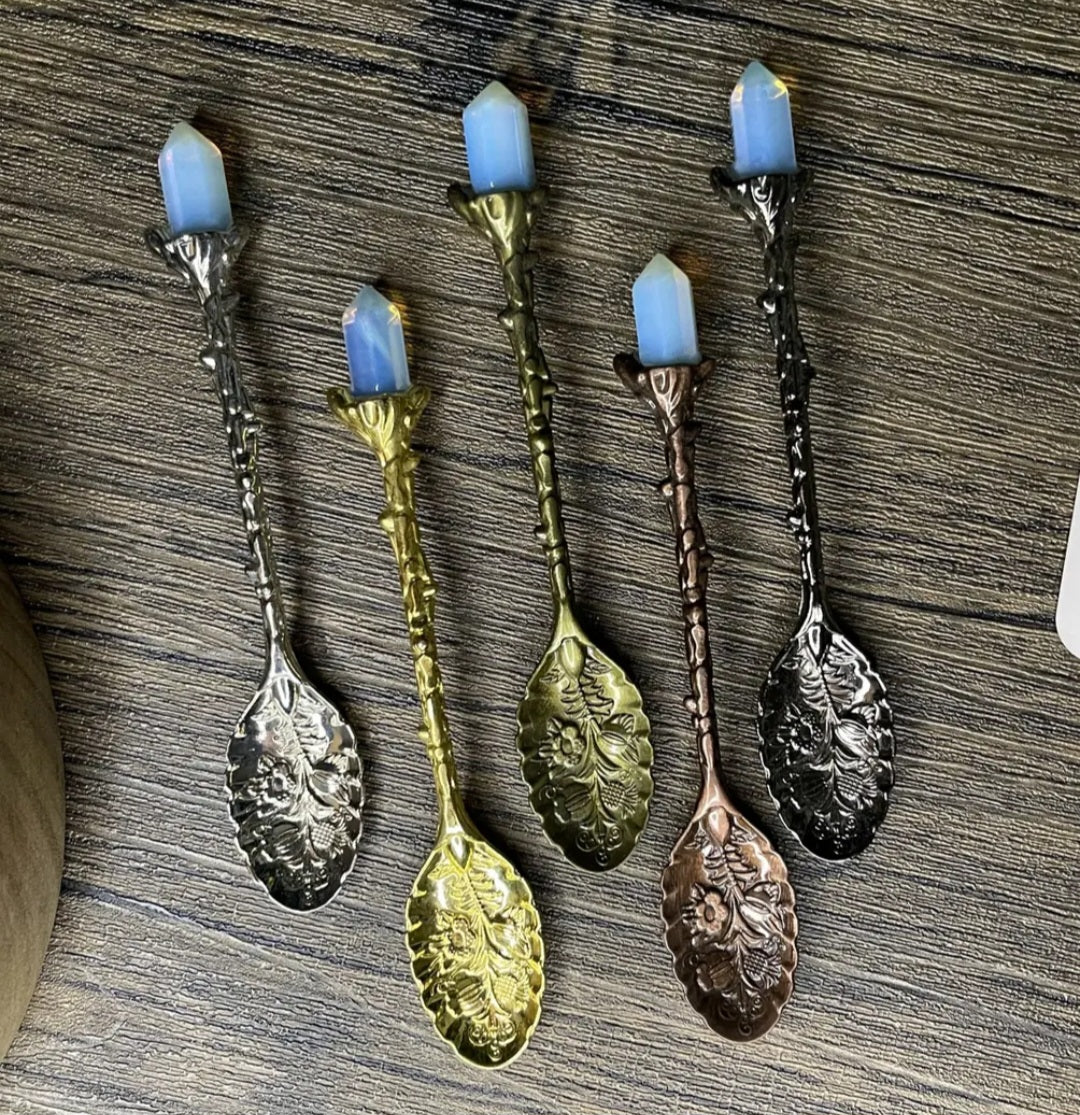 Opalite Crystal Herb Spoon