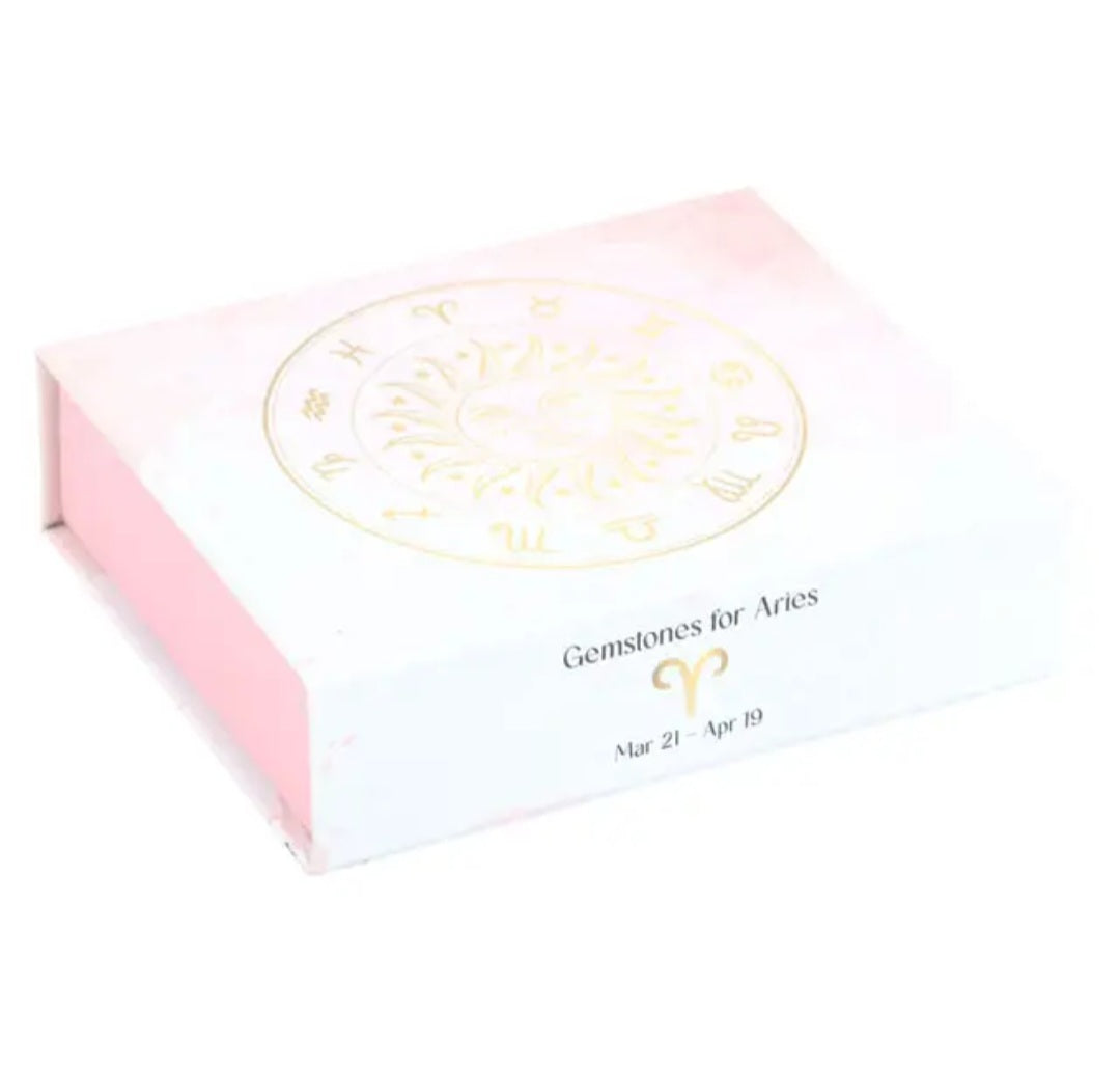 Aries Zodiac Crystal Tumblestone Set