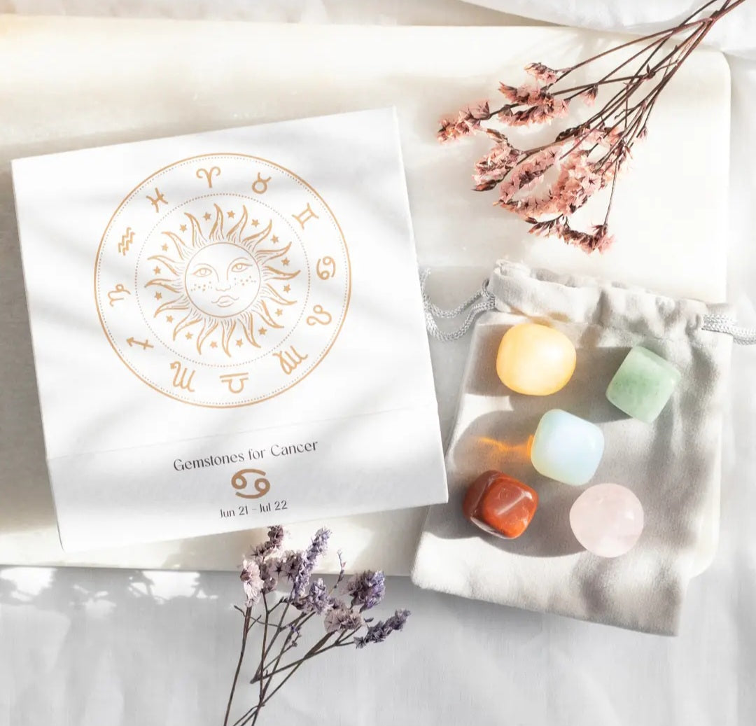 Cancer Zodiac Crystal Tumblestone Set