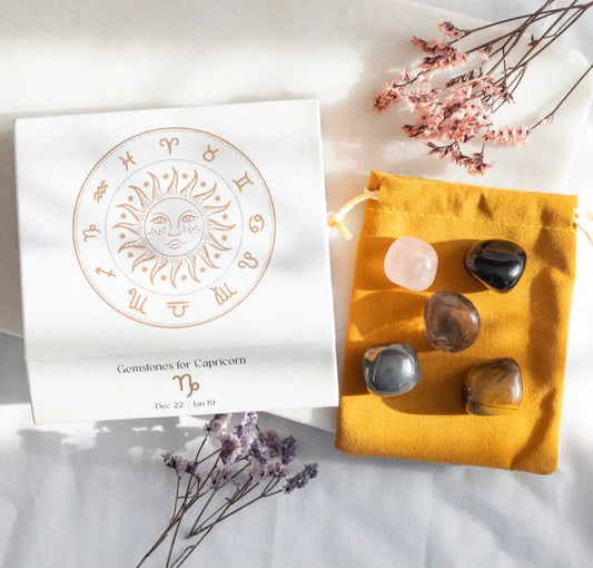 Capricorn Zodiac Crystal Tumblestone Set