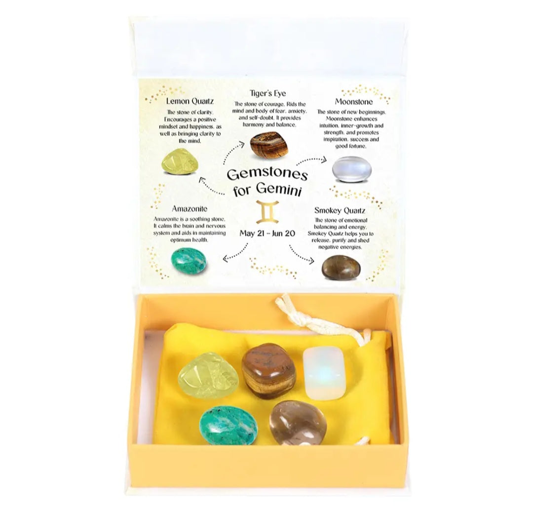 Gemini Zodiac Crystal Tumblestone Set