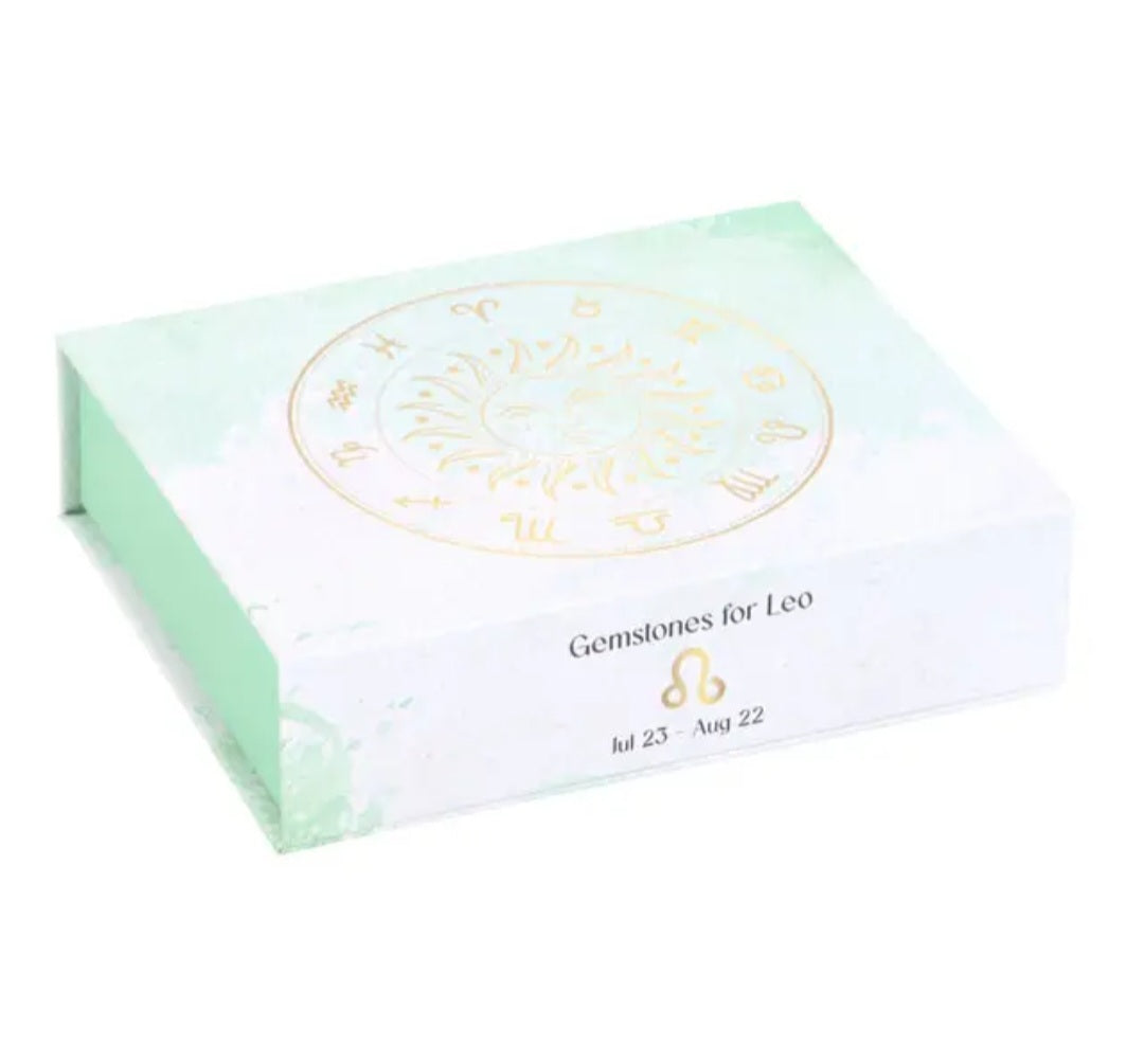 Leo Zodiac Crystal Tumblestone Set