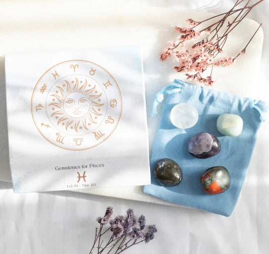 Pisces Zodiac Crystal Tumblestone Set