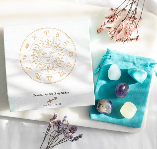 Sagittarius Zodiac Crystal Tumblestone Set