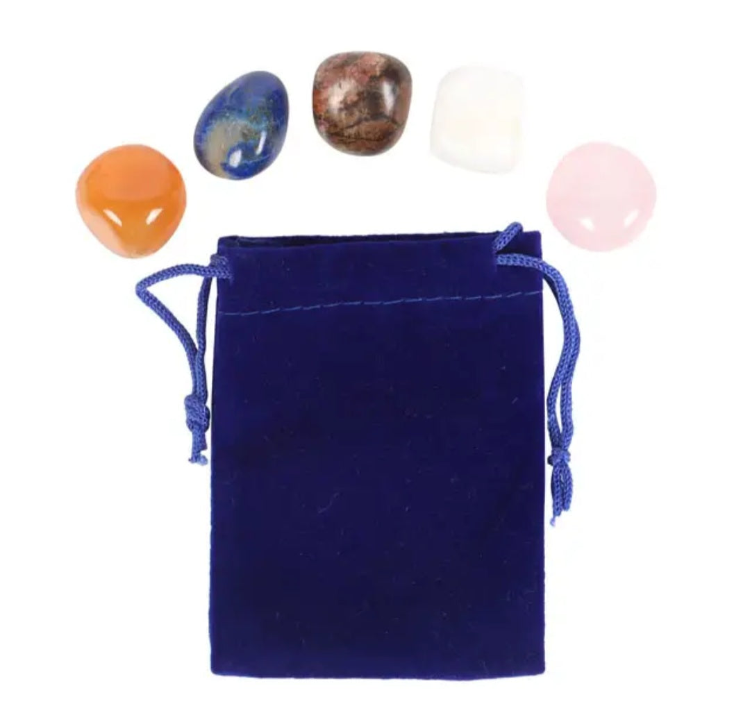 Taurus Zodiac Crystal Tumblestone Set