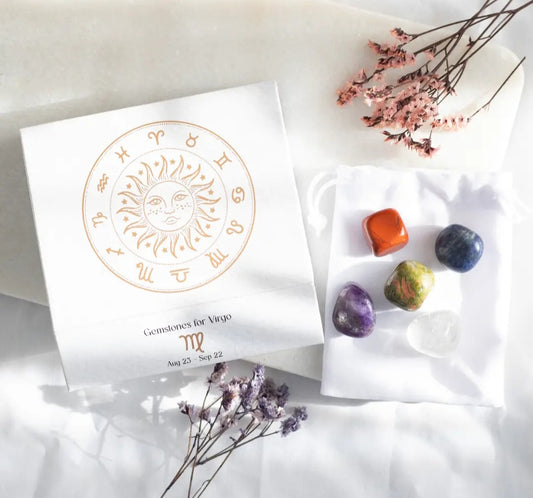 Virgo Zodiac Crystal Tumblestone Set