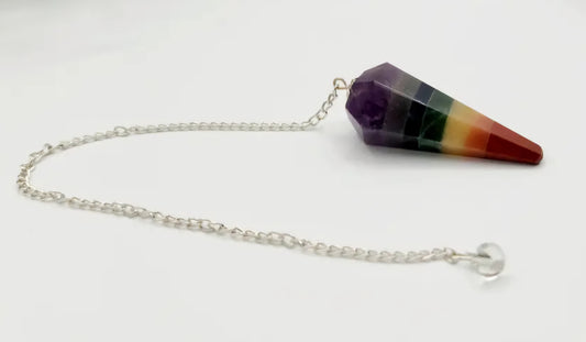Seven Chakra Pendulum W/Silver Chain