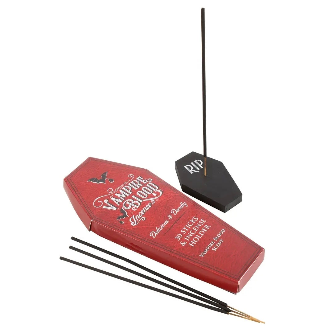 Gothic Vampire Blood Incense Sticks with Coffin Holder