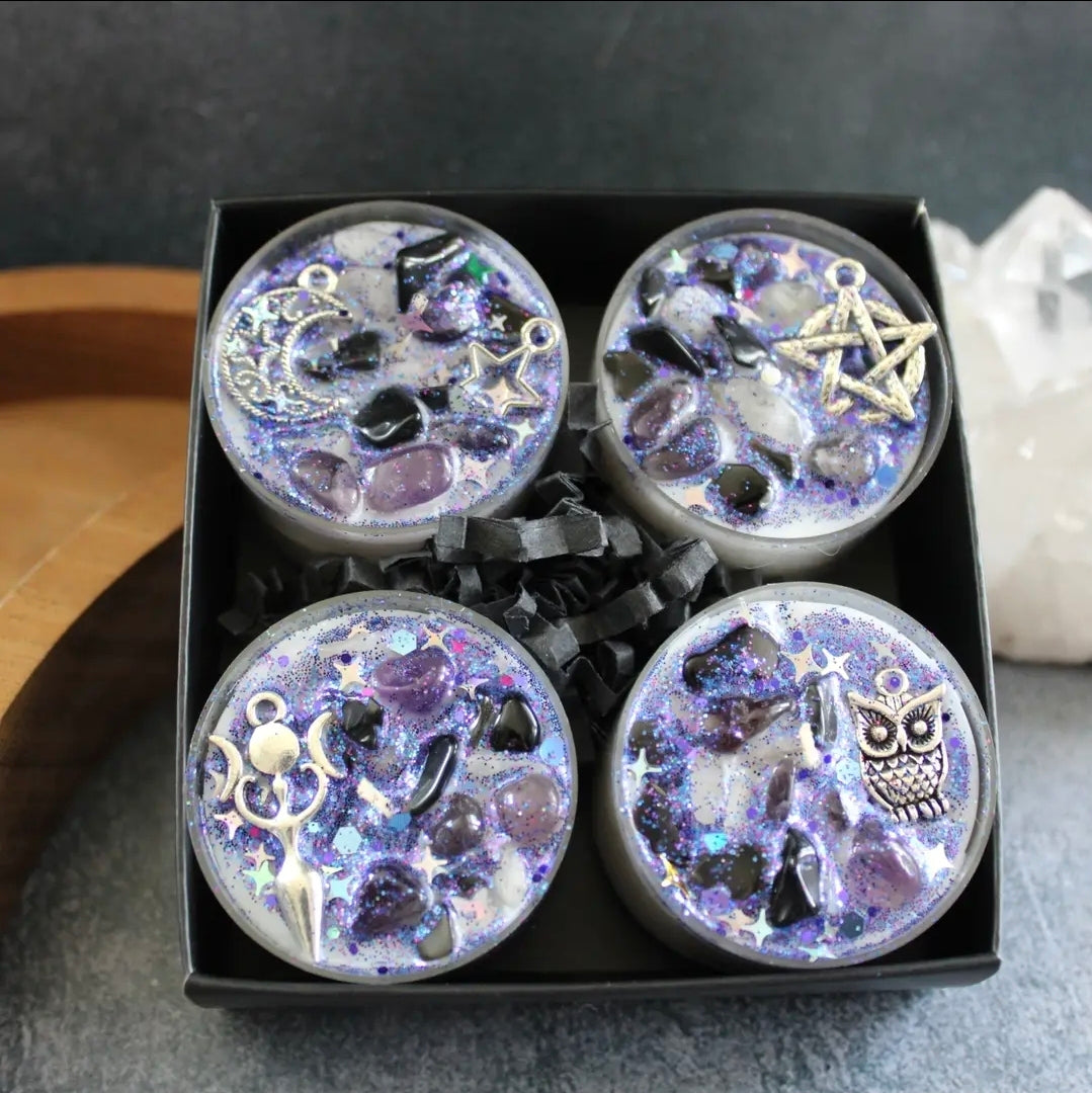 Set of 4 Nyx Tealight Crystal Candles