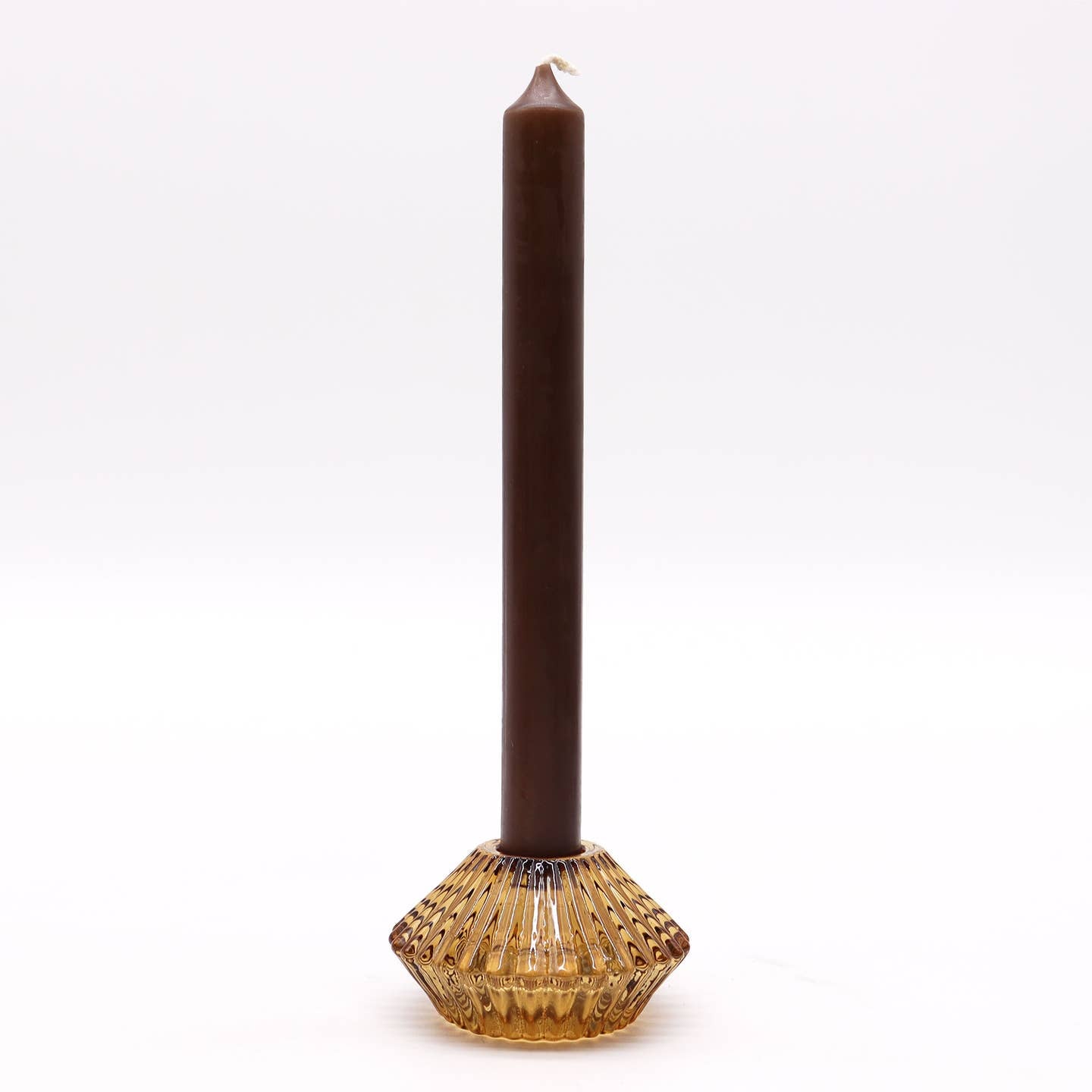 Flower Flip Candle / Tealight Holder - Antique Amber