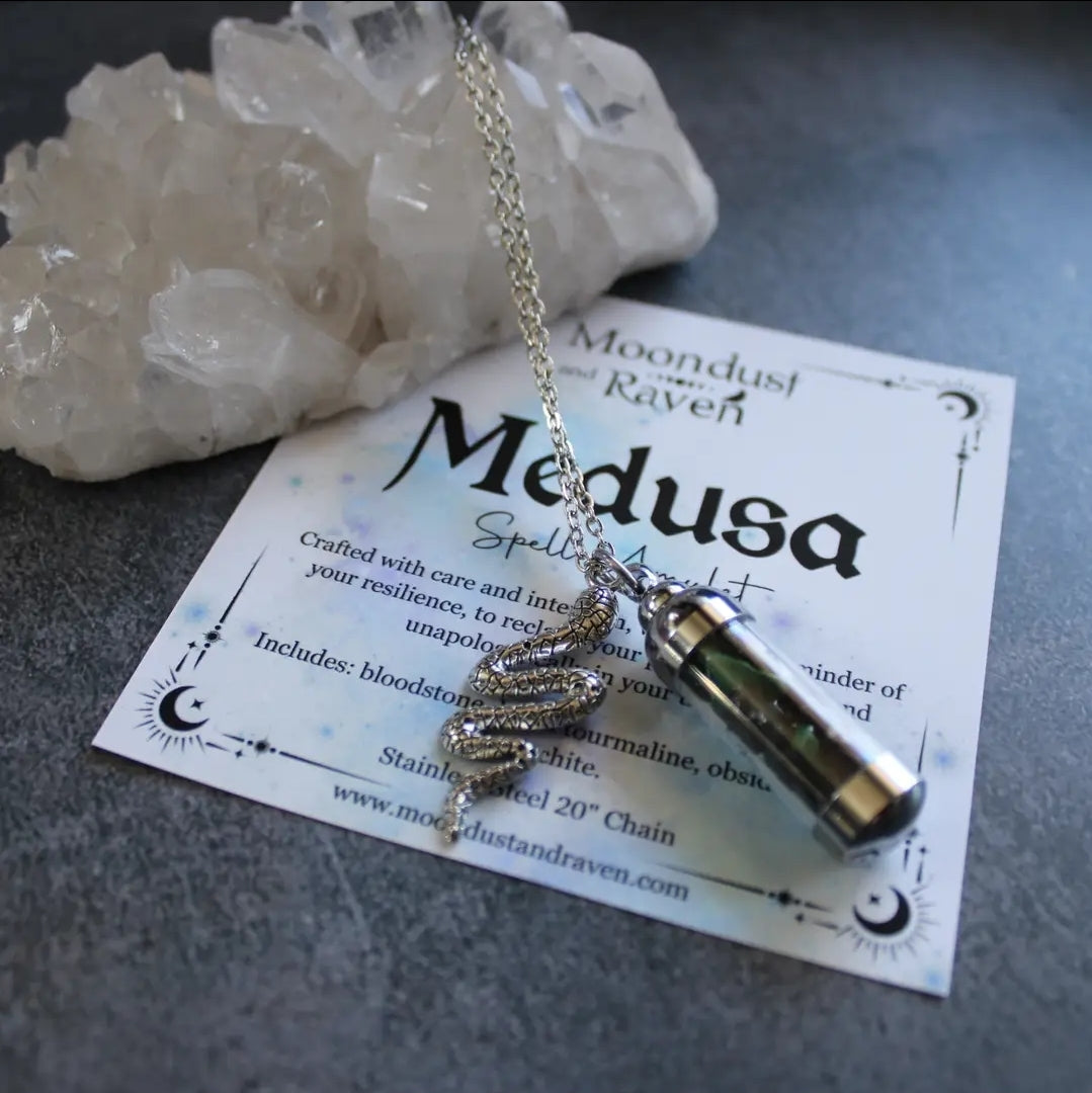 Medusa Spell Jar Amulet Necklace