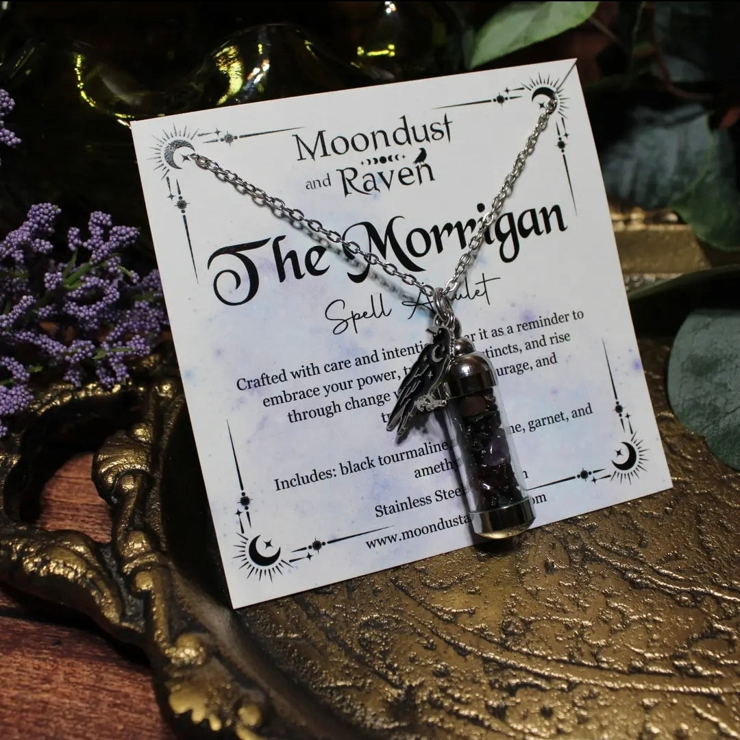 The Morrigan Spell Jar Amulet Necklace