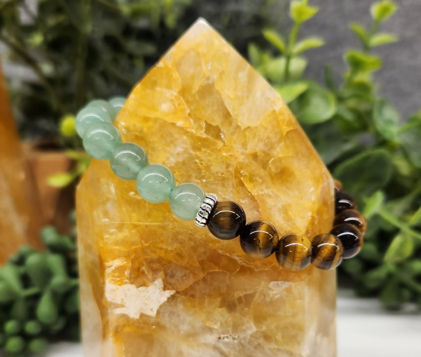 Wealth: Green Aventurine & Tiger Eye Bracelet