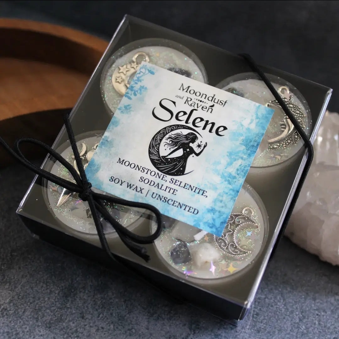 Set of 4 Selene Tealight Crystal Candles