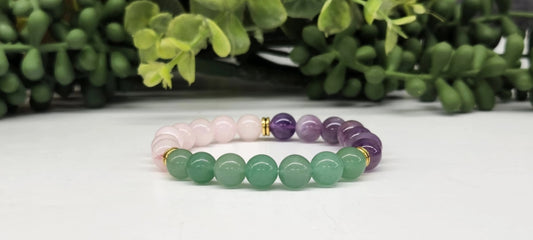Fertility - Rose Quartz/Amethyst/Green Aventurine Bracelet