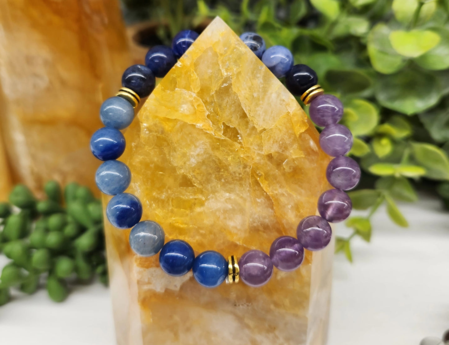 Anxiety Relief - Blue Aventurine/Sodalite/Amethyst Bracelet