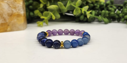 Anxiety Relief - Blue Aventurine/Sodalite/Amethyst Bracelet