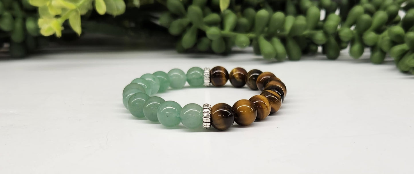 Wealth: Green Aventurine & Tiger Eye Bracelet