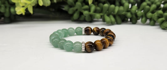 Wealth: Green Aventurine & Tiger Eye Bracelet