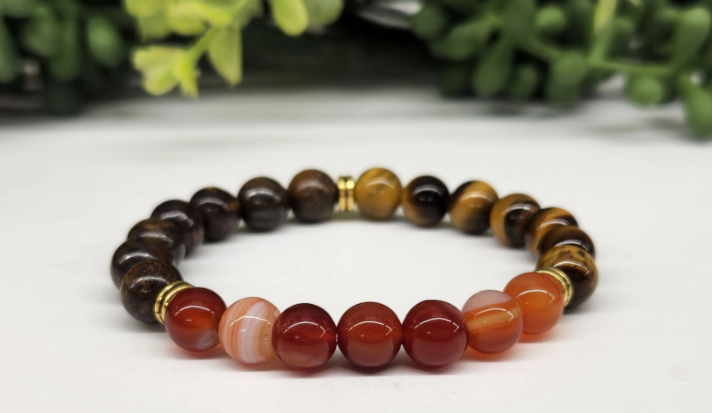 Depression Support - Tiger Eye/Banded Carnelian/Bronzite
